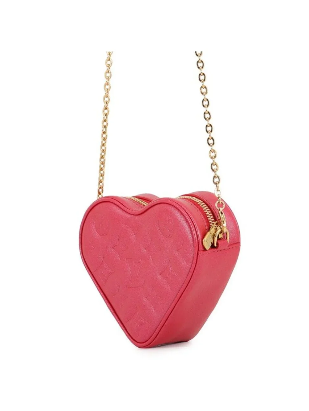 Louis Vuitton Chain Shoulder Bag Monogram Heart on Lambskin